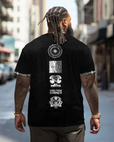 Men's Plus Size Cultural Totem Music Festival Hip Hop Round Neck Short Sleeve T-Shirt